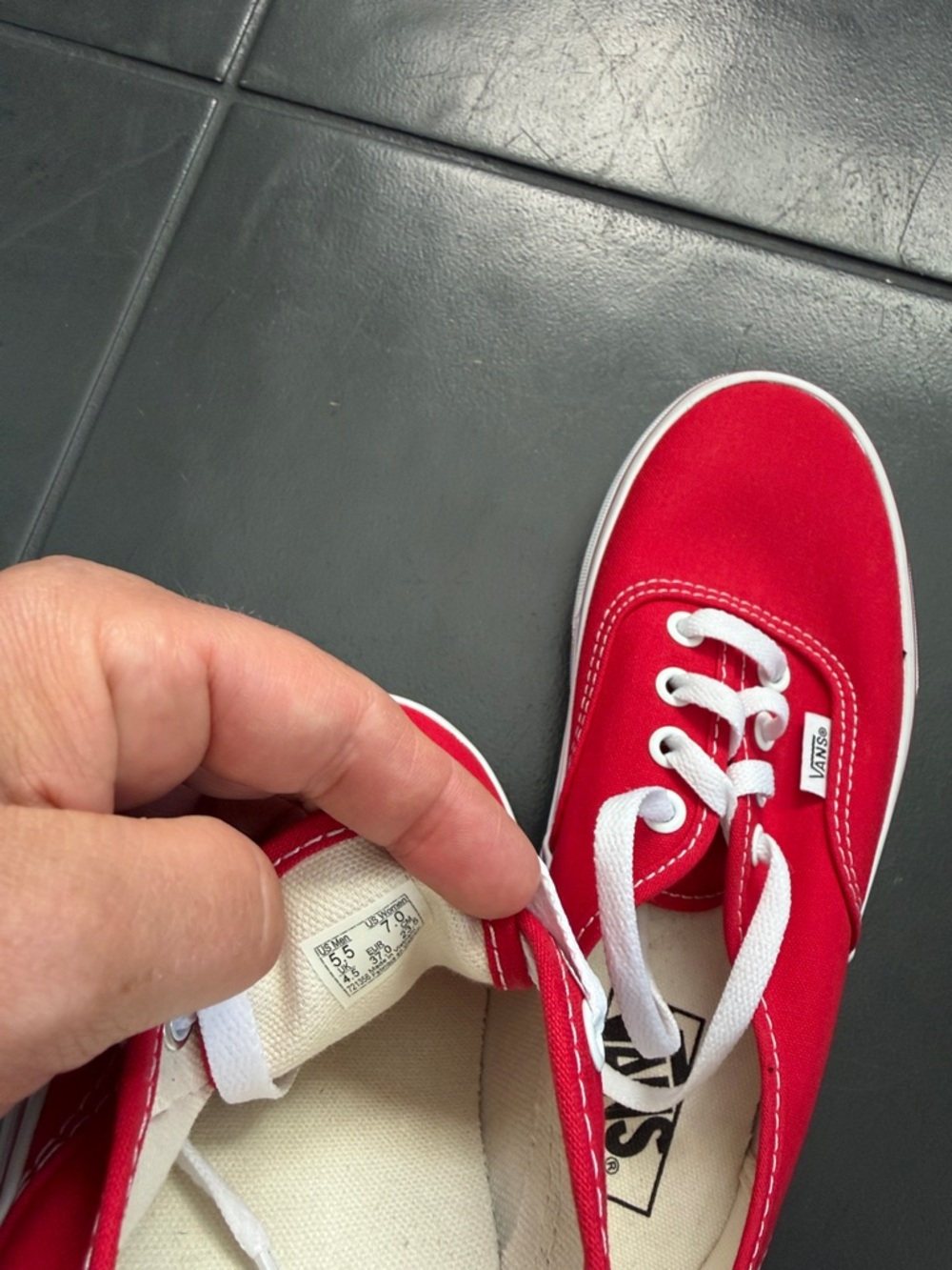 Vans Red Canvas Lace-Up Sneakers - Picture 3 of 3